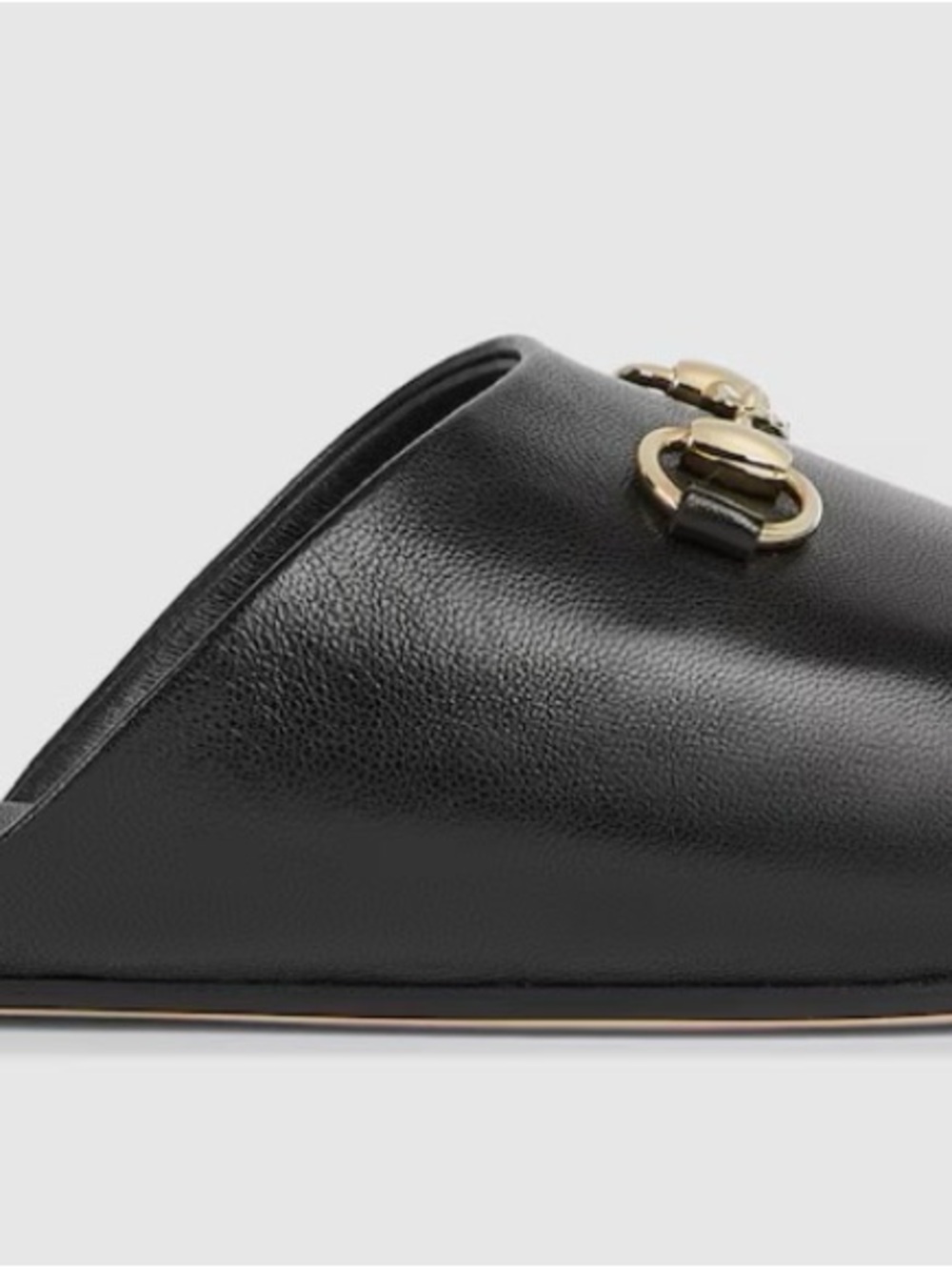 Gucci Black Leather Horsebit Slip-On Mules with Gold Hardware - Picture 6 of 9